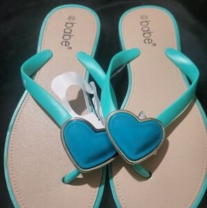 Women's Teal Heart Sandals